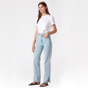 SLVRLAKE London Split Leg Straight Leg Jeans in Hard Luck Size 28